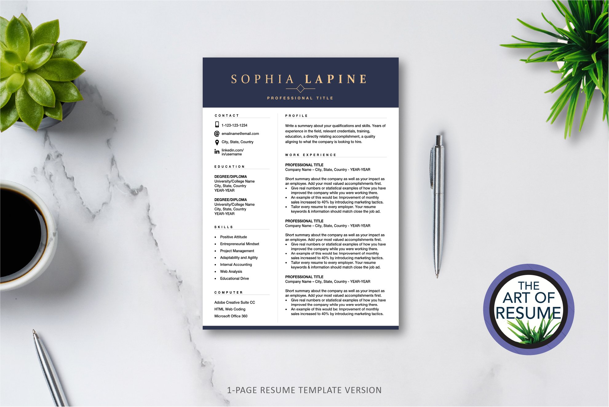 Executive Resume CV Template Bundle preview image.