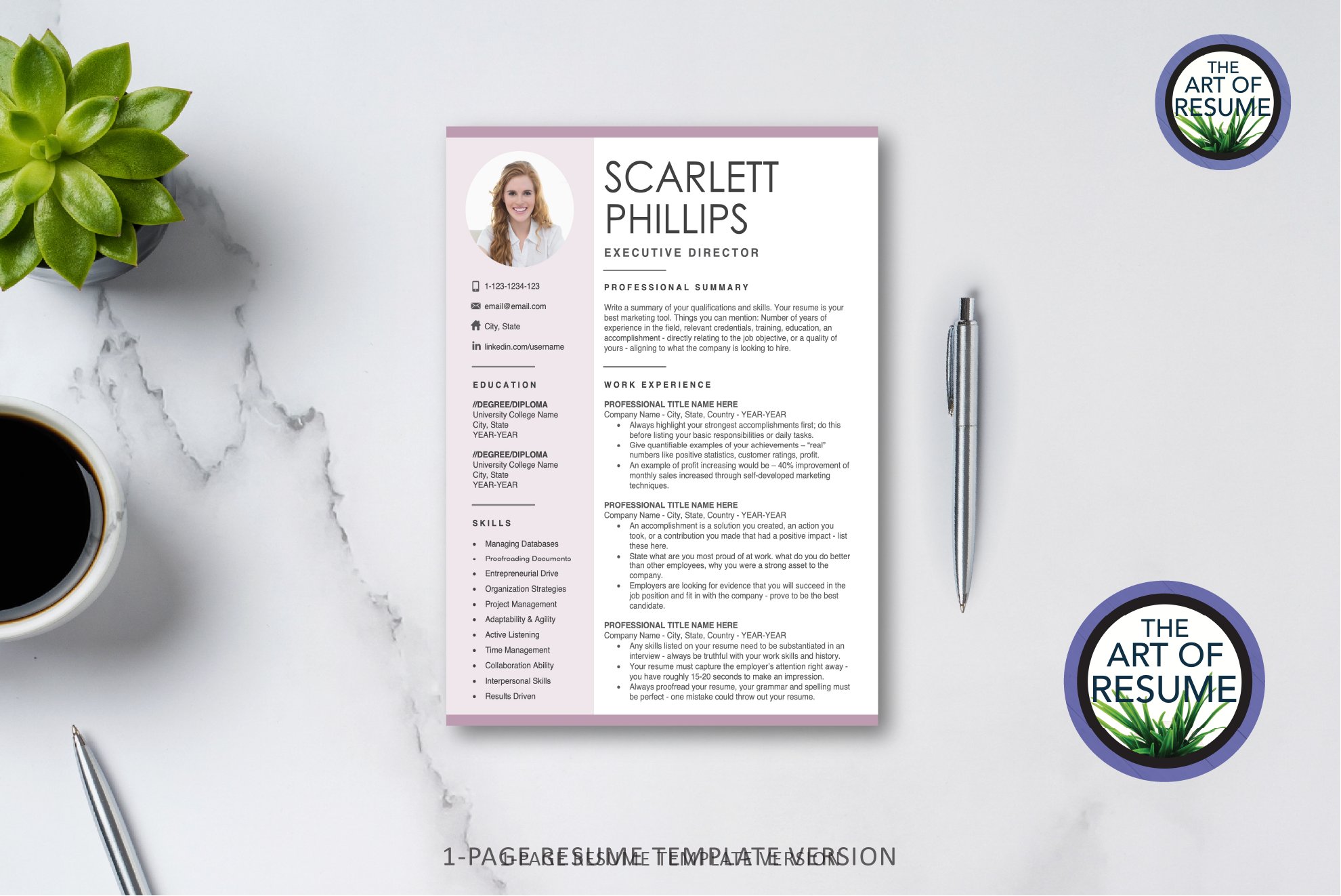 Creative Resume with Photo Picture preview image.