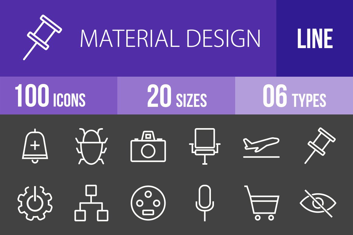 100 Material Design Line Inverted cover image.