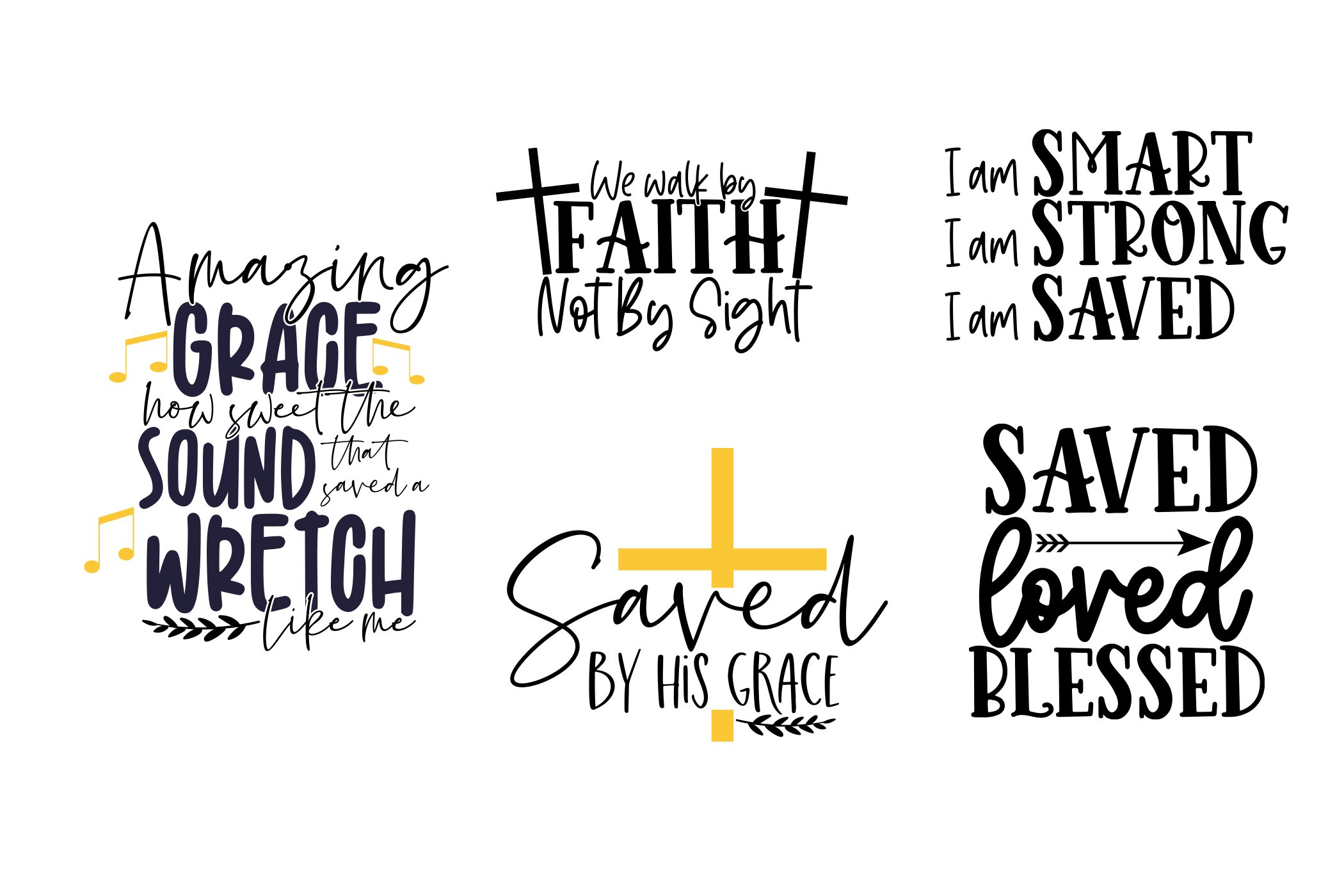 Set of four handwritten bible quotes.