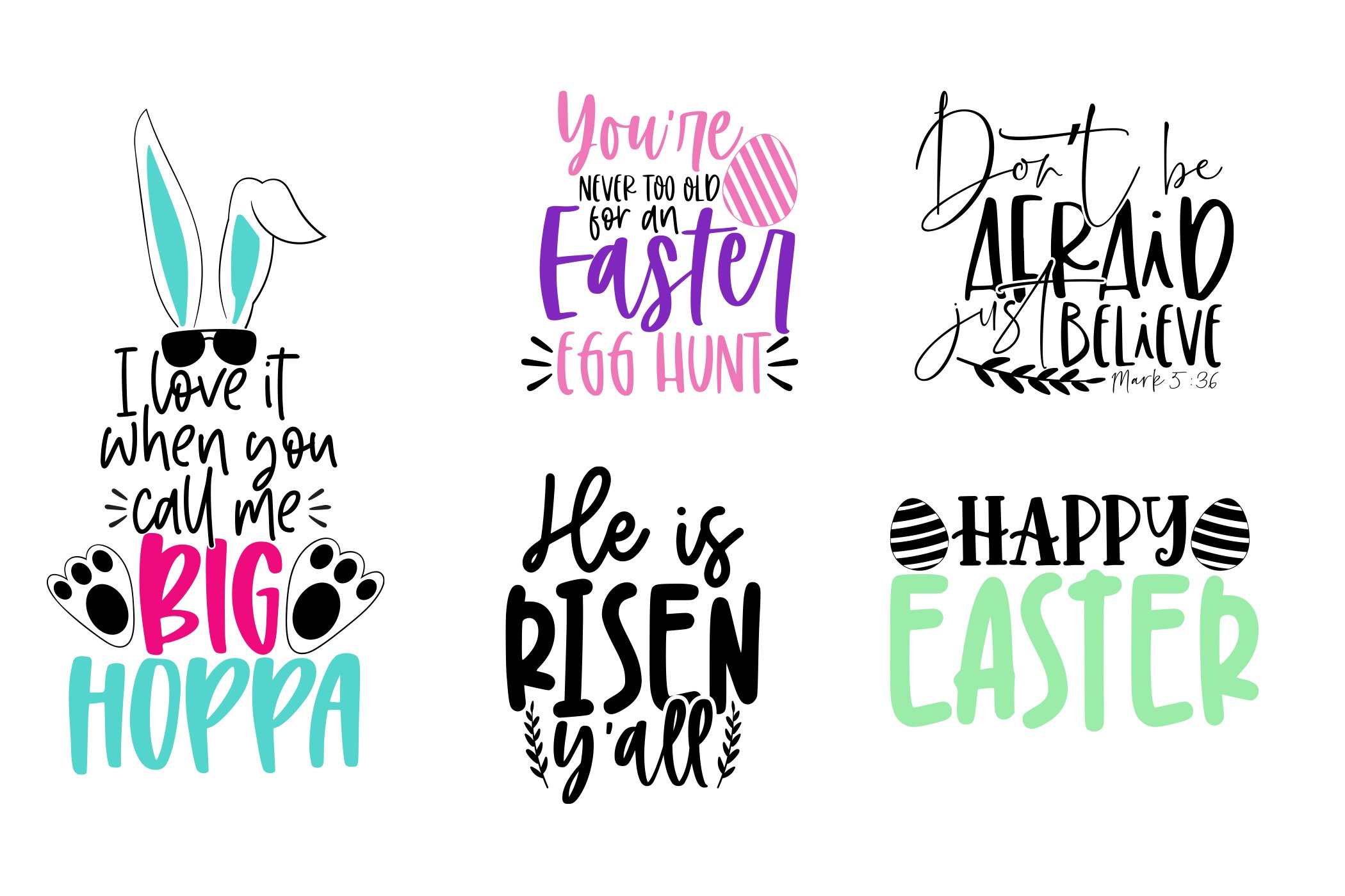 Set of four easter sayings.