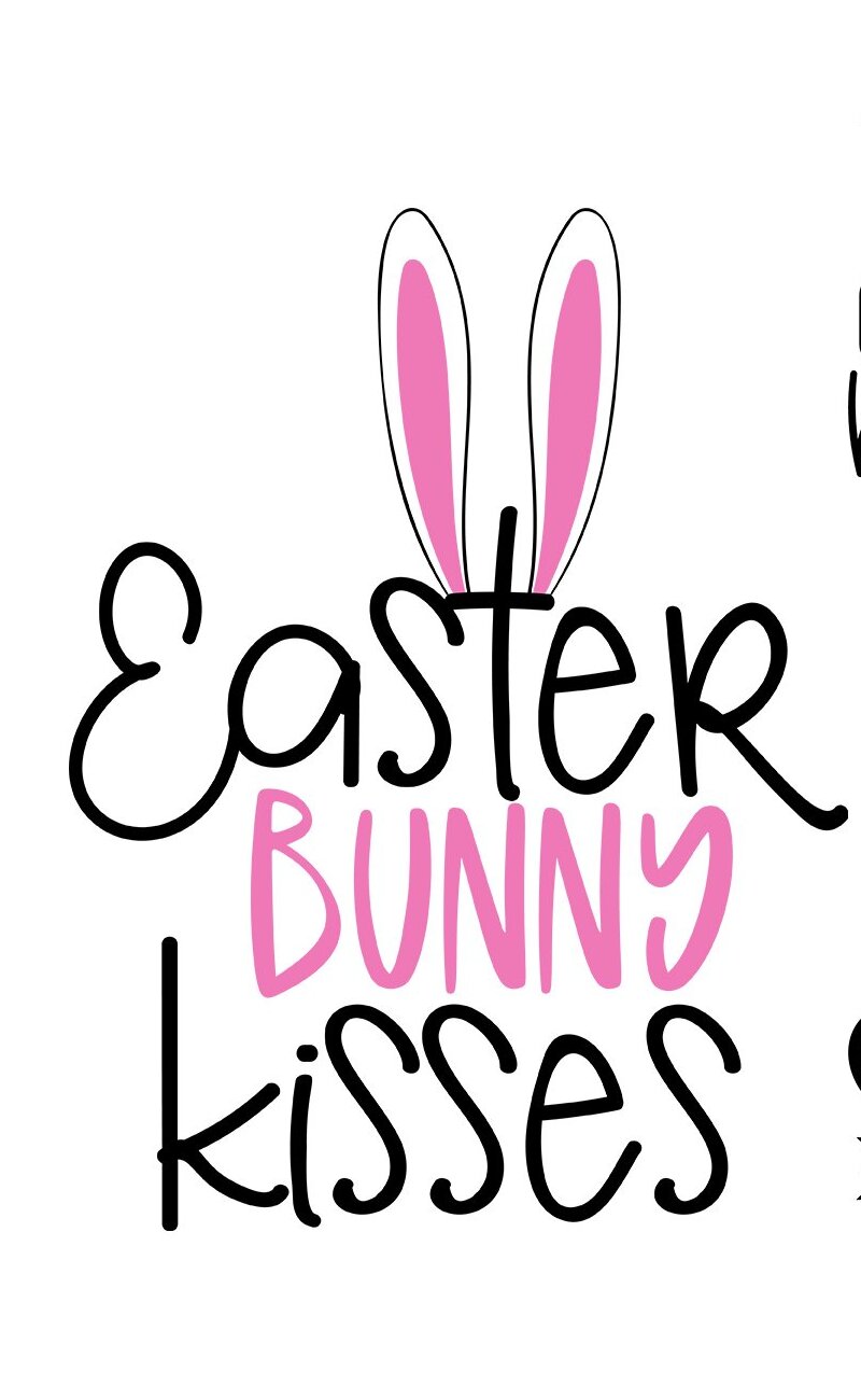 Easter bunny kisses svg cut file.