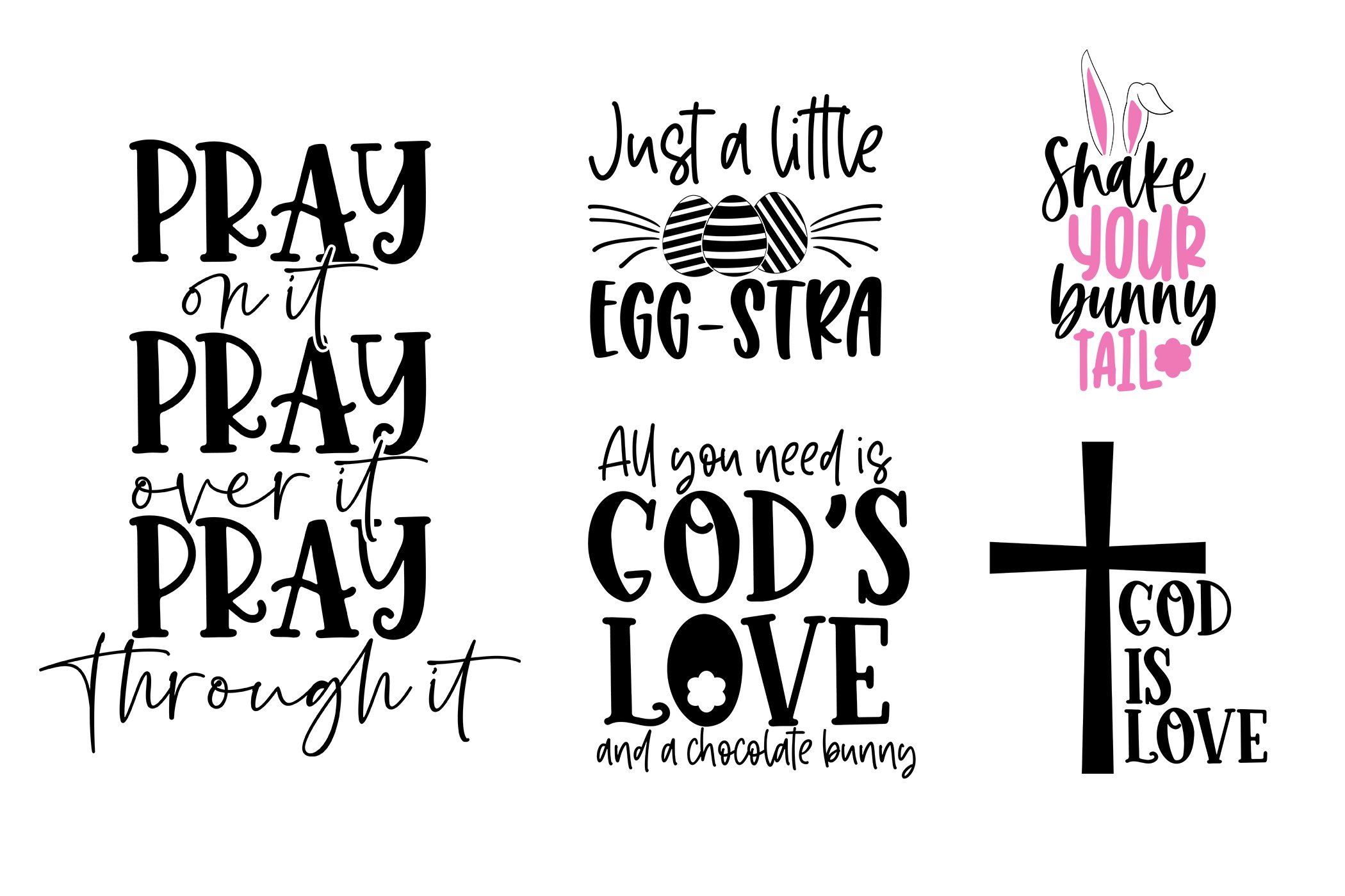 Set of four different religious sayings.