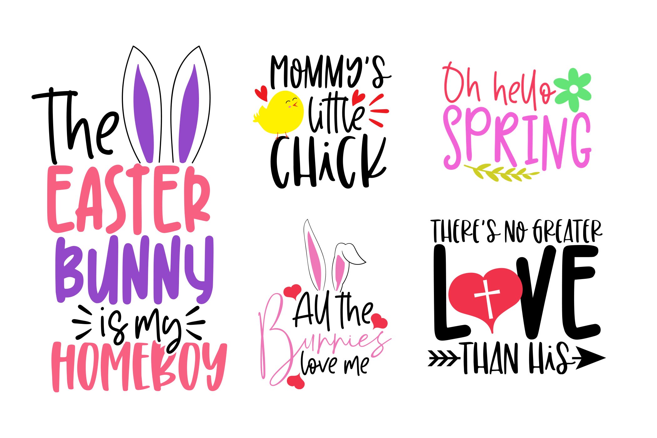 Set of four easter sayings.
