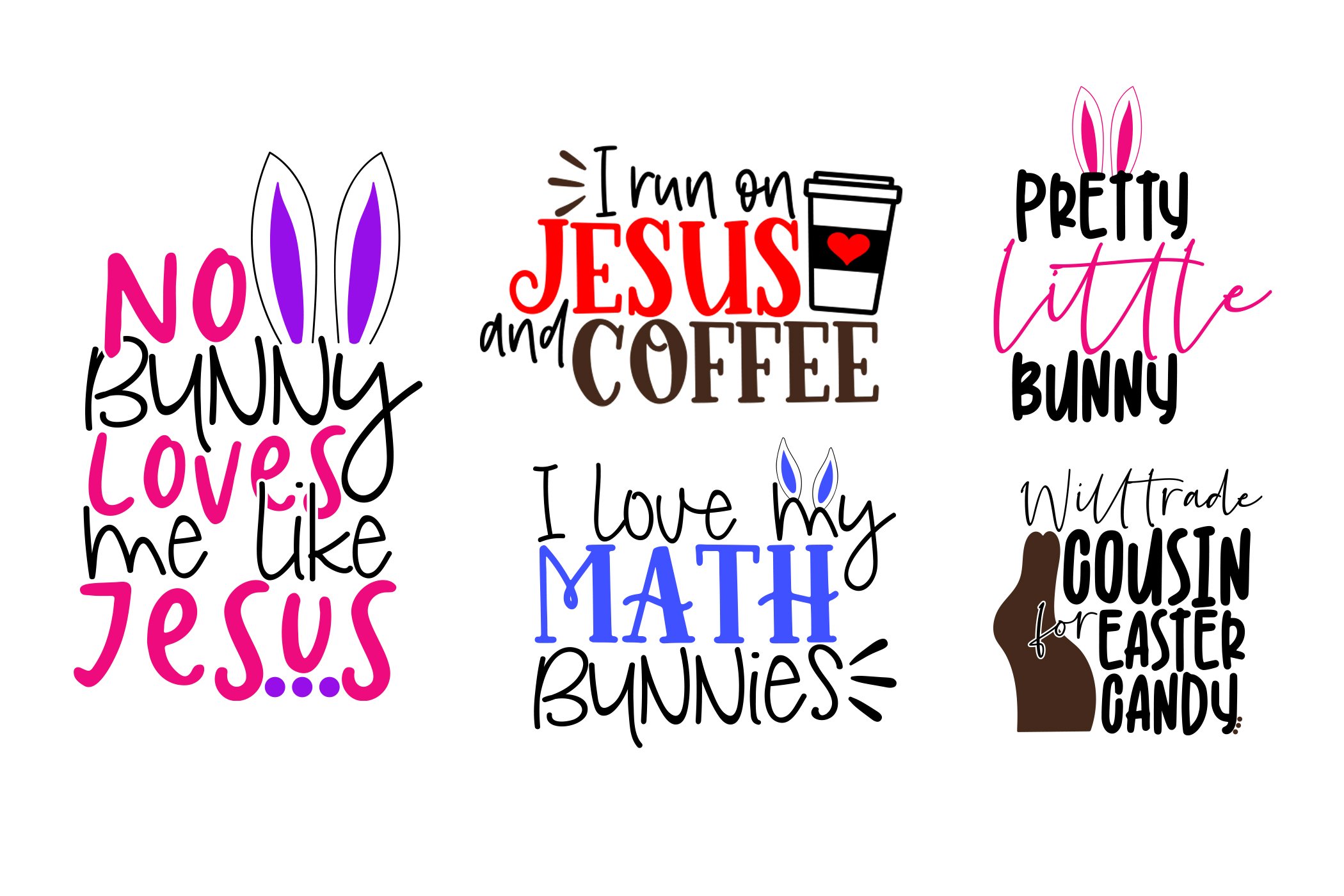 Set of four hand drawn easter quotes.