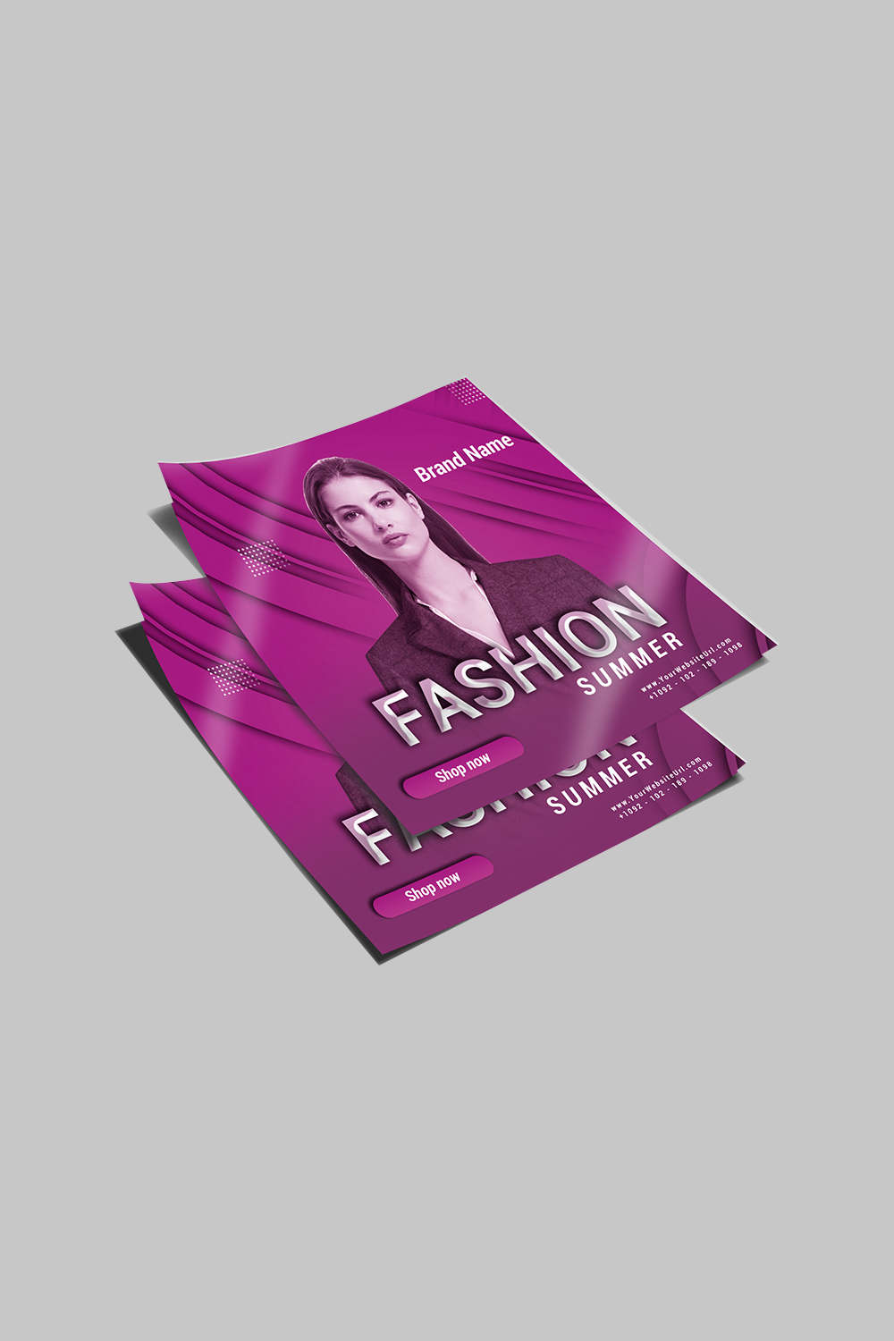 Summer Fashion Poster/flyer design pinterest preview image.