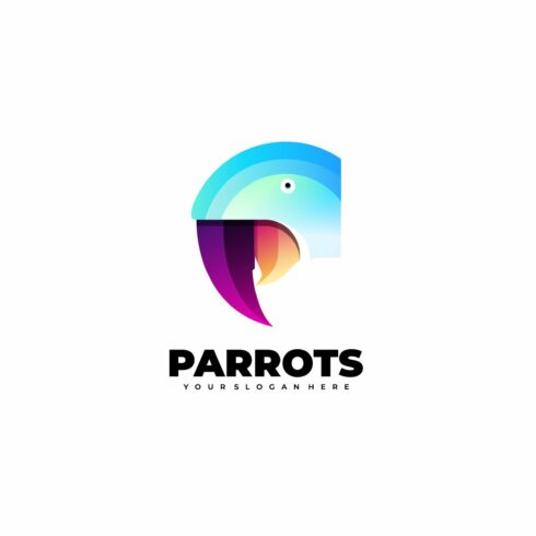 head parrot logo gradient color icon cover image.