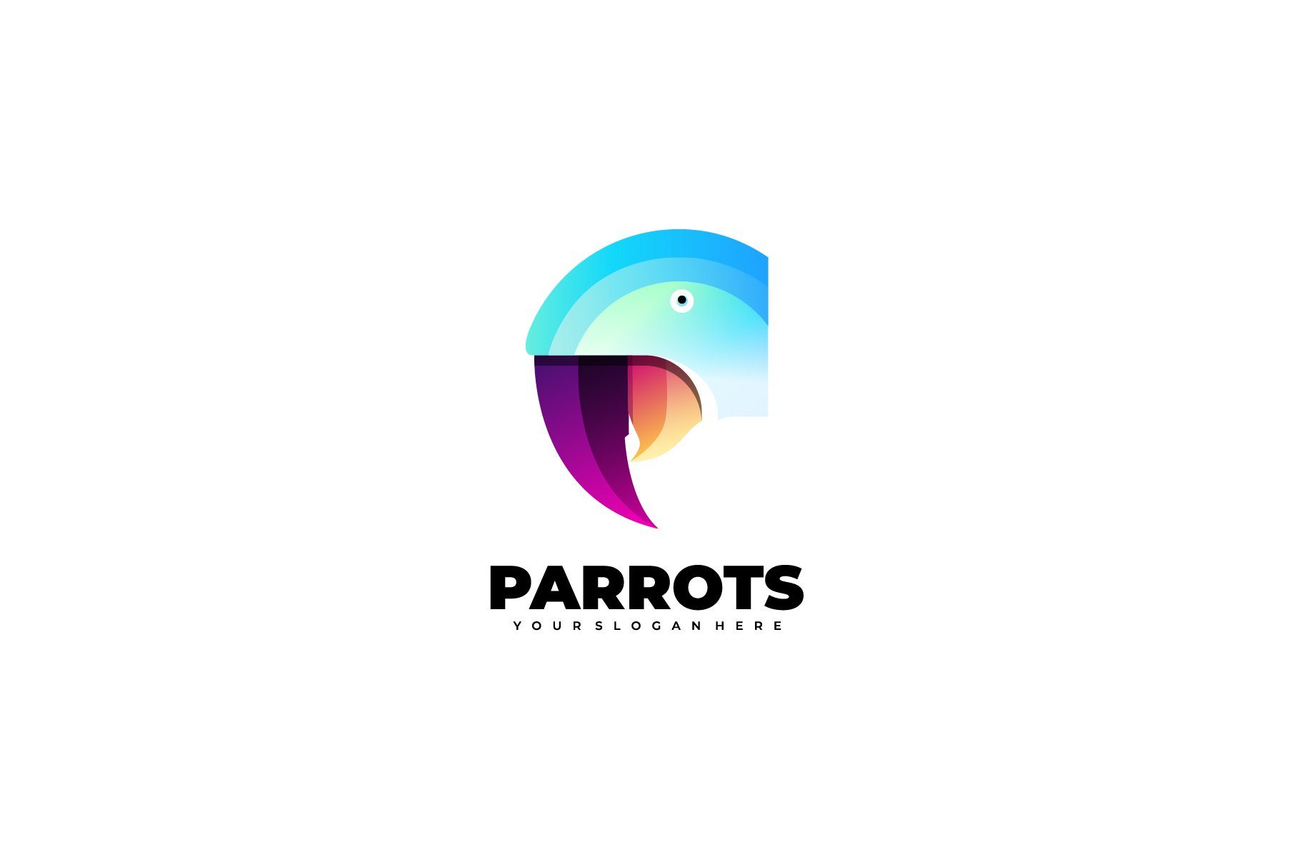 head parrot logo gradient color icon cover image.