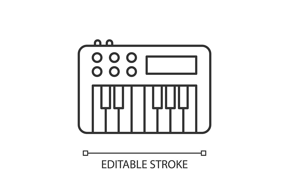 Synthesizer linear icon cover image.