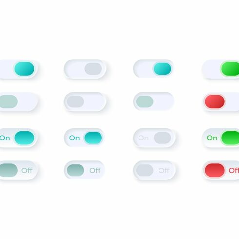 Flip buttons UI elements kit cover image.