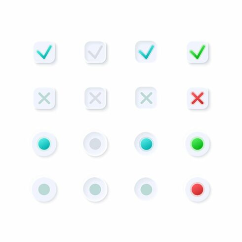 Tick and cross buttons UI elements cover image.