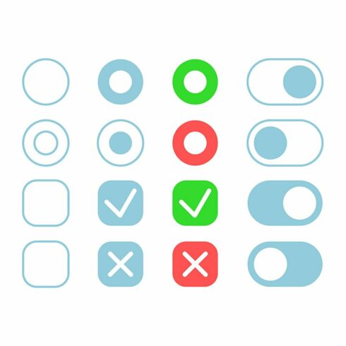 Confirmation buttons UI elements kit cover image.