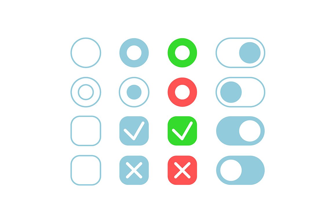 Confirmation buttons UI elements kit cover image.