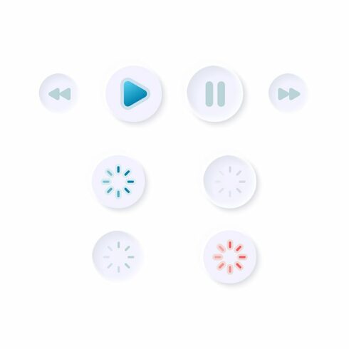Player buttons UI elements kit cover image.