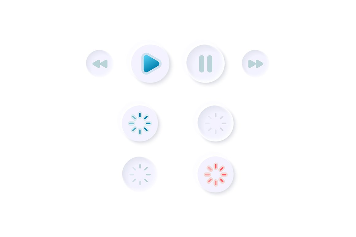 Player buttons UI elements kit cover image.