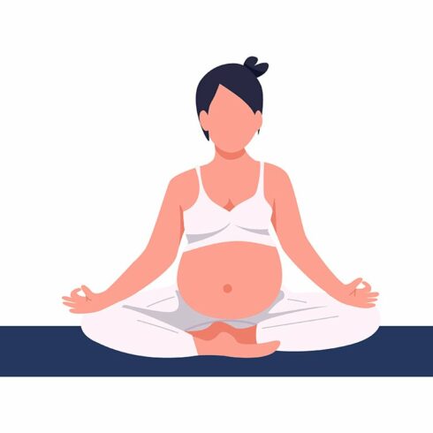 Pregnant woman sitting in yoga pose cover image.
