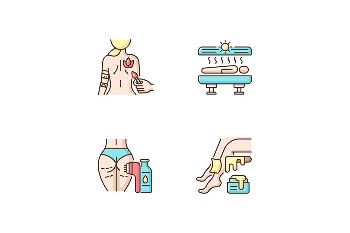 Body care RGB color icons set cover image.