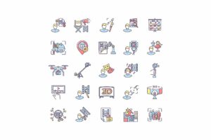 Film making process and staff icons – MasterBundles