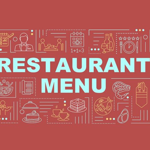 Restaurant menu word concepts banner cover image.
