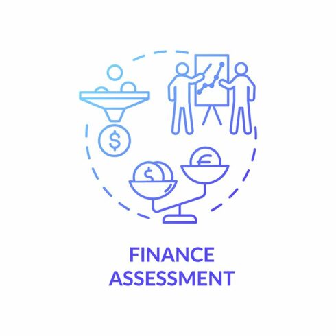 Finance assessment concept icon cover image.