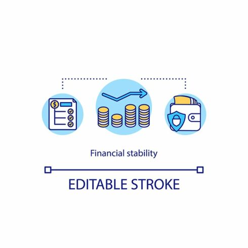 Financial stability concept icon cover image.