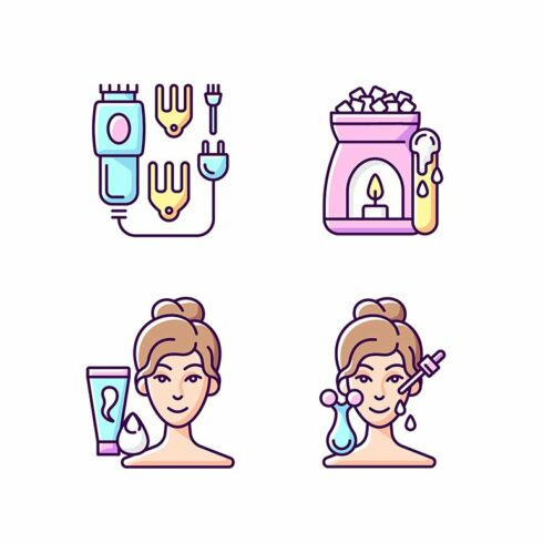 Beauty care appliances RGB icons cover image.