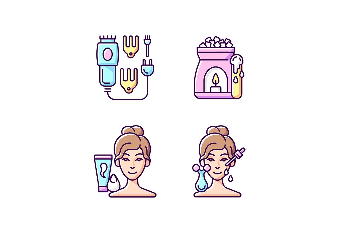 Beauty care appliances RGB icons cover image.