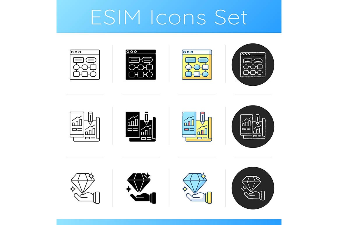 Website management icons set cover image.