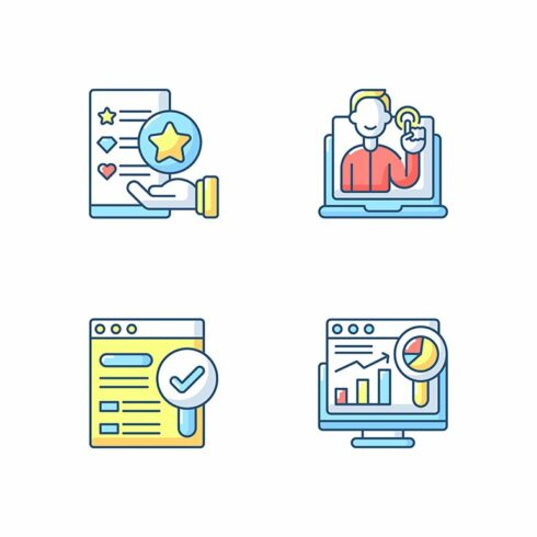 Web analytics and management icons cover image.