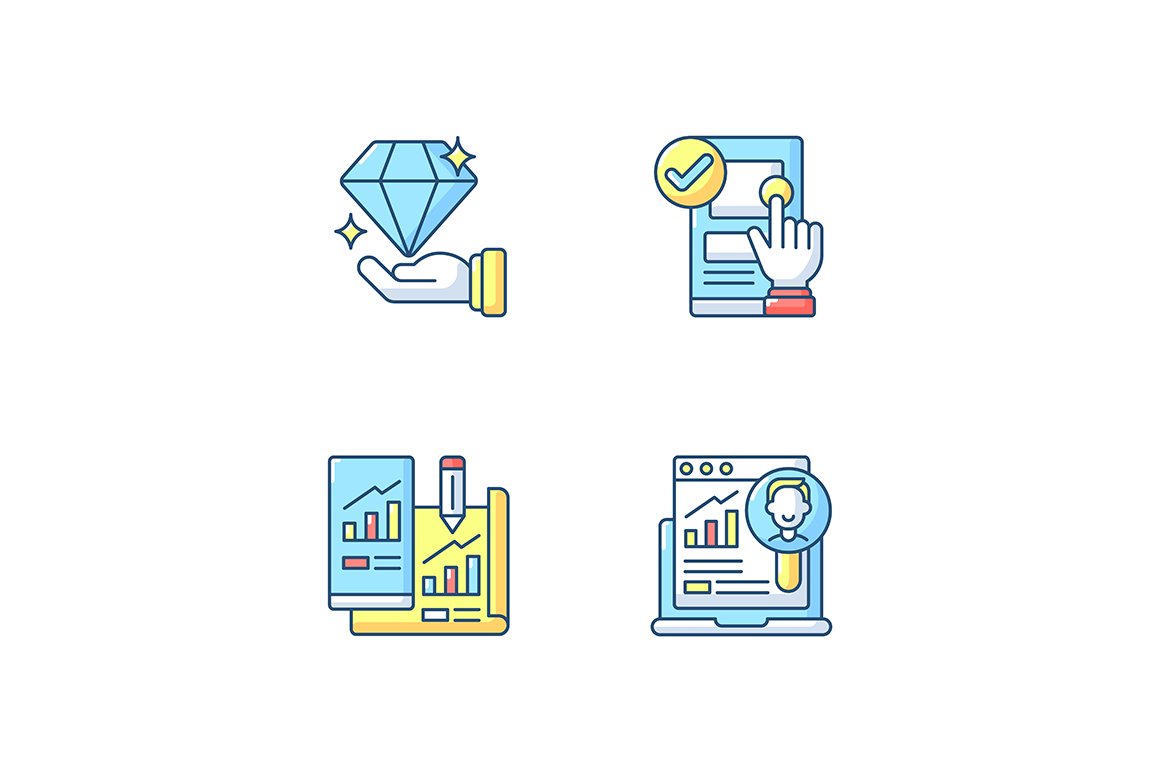 Website user experience icons set cover image.