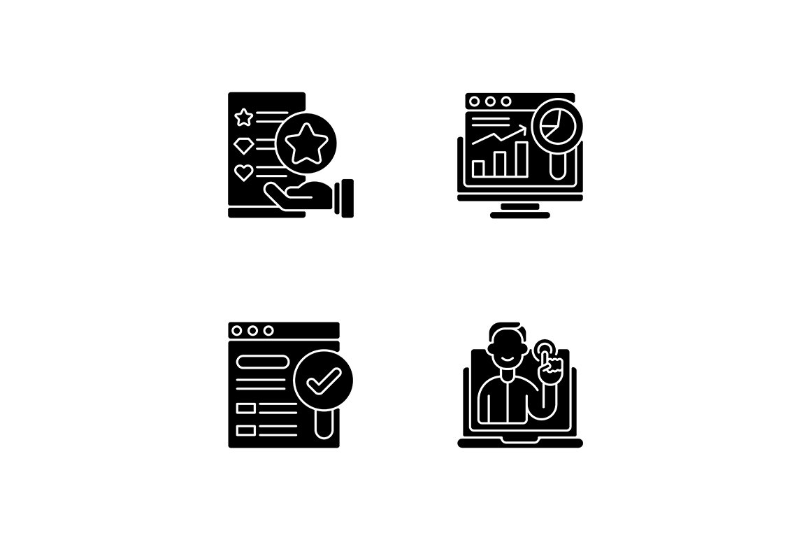 Web analytics and management icons cover image.