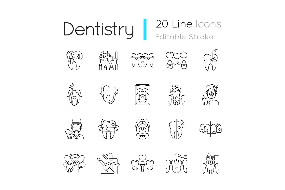 20 12 23 dentistry icons editable stroke 20 572