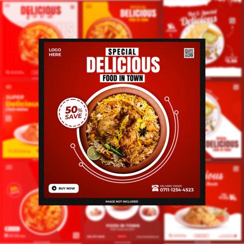 10 Food Menu Restaurant Delicious Banner Photoshop PSD cover image.
