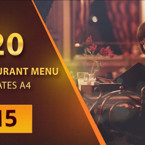 20 Restaurant Menu Templates A4 cover image.