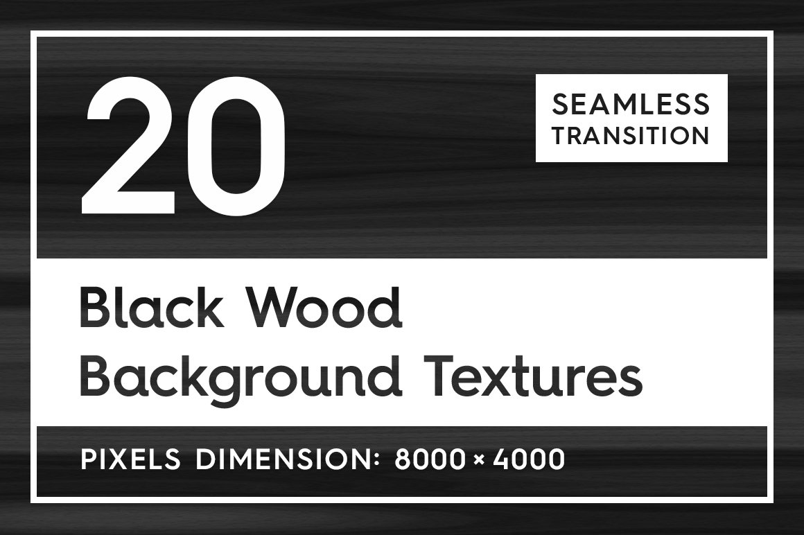 20 Black Wood Background Textures cover image.