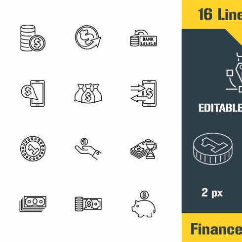 Banking, Finance, Money Icons set. cover image.
