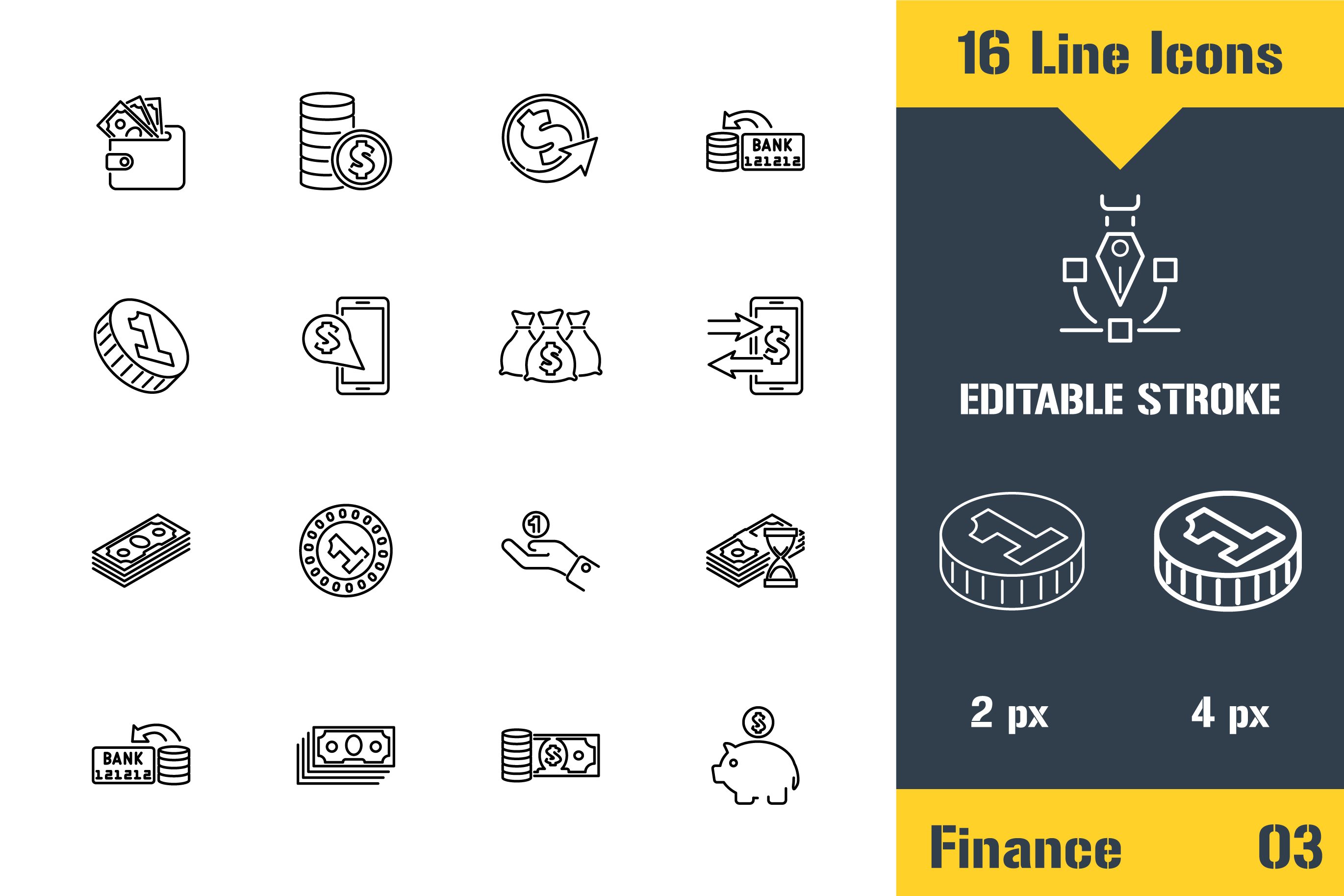 Banking, Finance, Money Icons set. cover image.