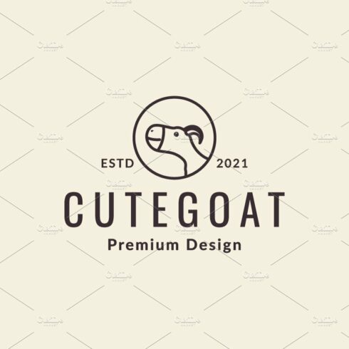 cute mountain goat line vintage logo cover image.