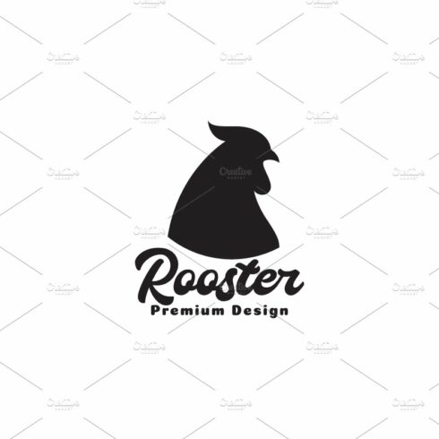 modern silhouette head rooster logo cover image.