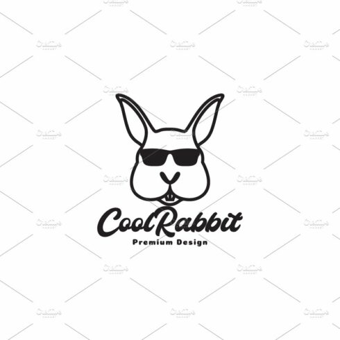cool head rabbits cartoon logo cover image.