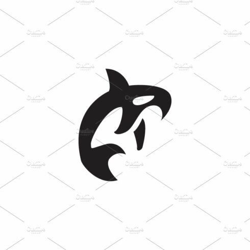 modern cute shape orca whale logo cover image.