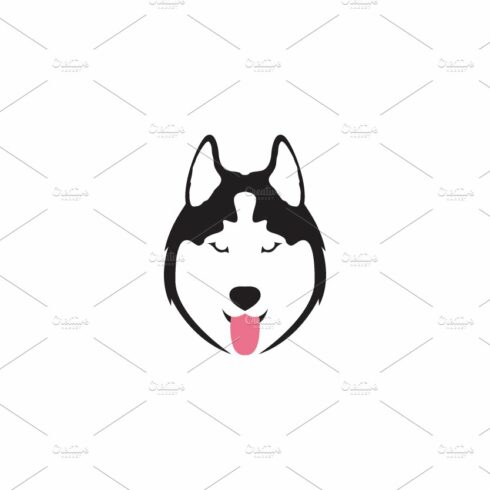 logo cute head dog siberian husky cover image.