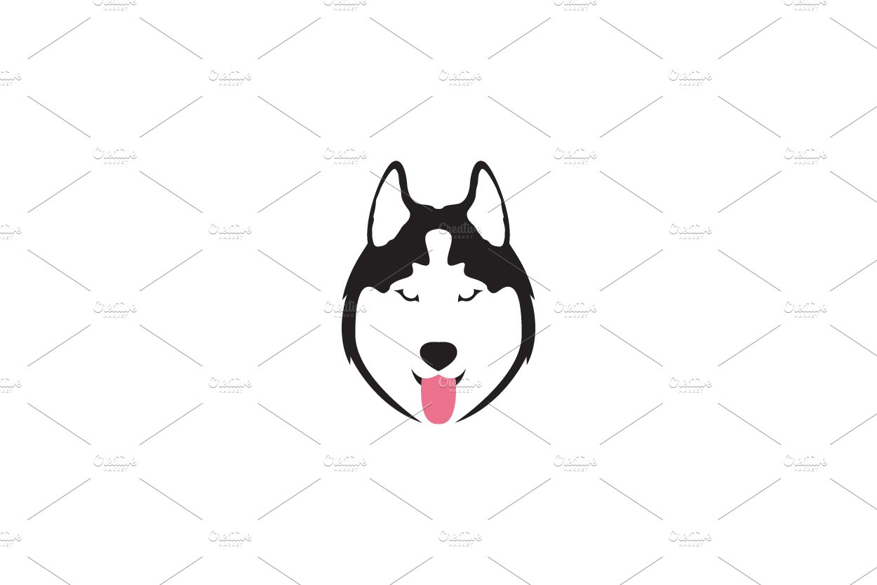 logo cute head dog siberian husky cover image.