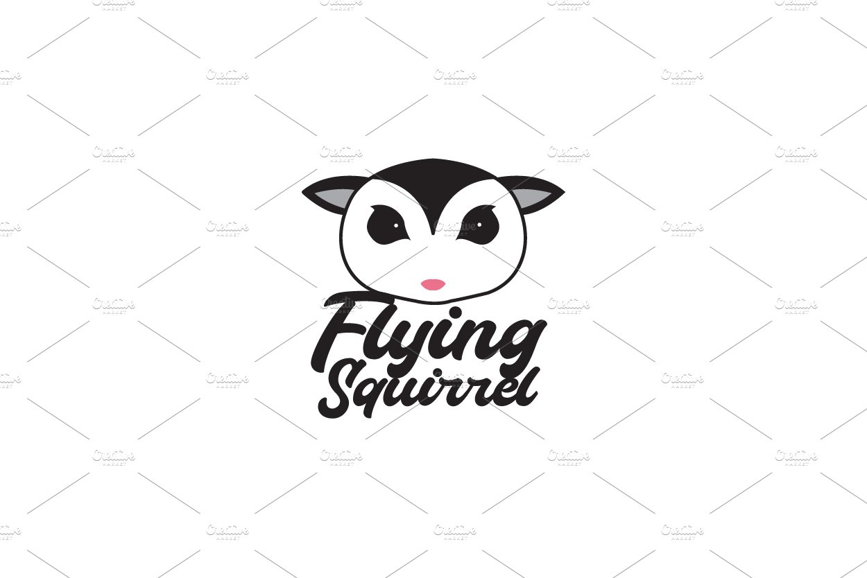 head cute flying squirrel logo cover image.