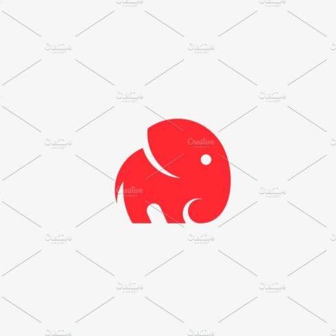 Elephant logo design. Animal vector cover image.