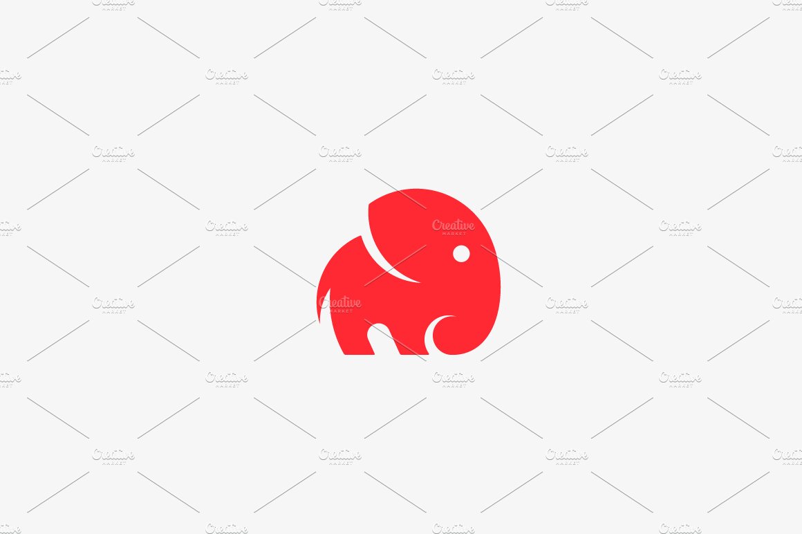 Elephant logo design. Animal vector cover image.