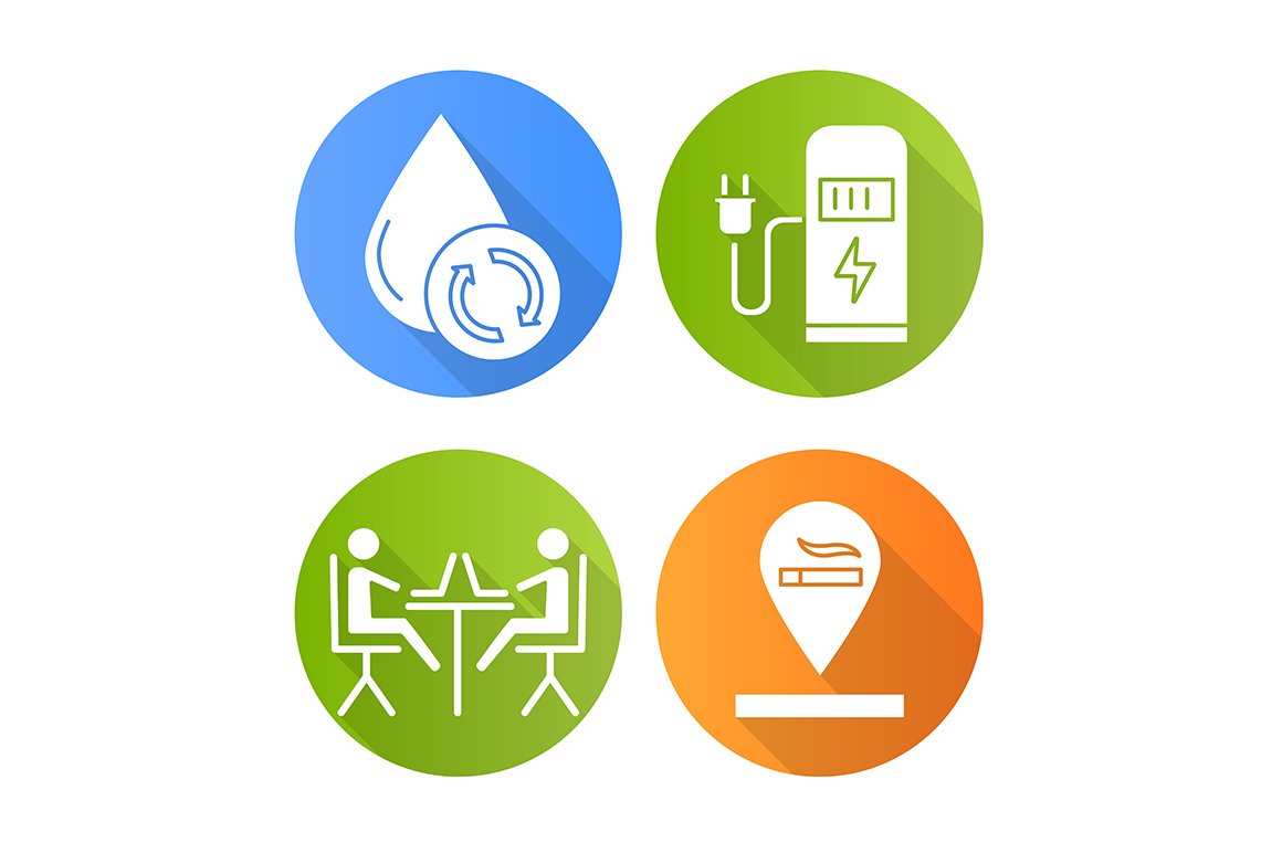 Apartment amenities glyph icons set cover image.