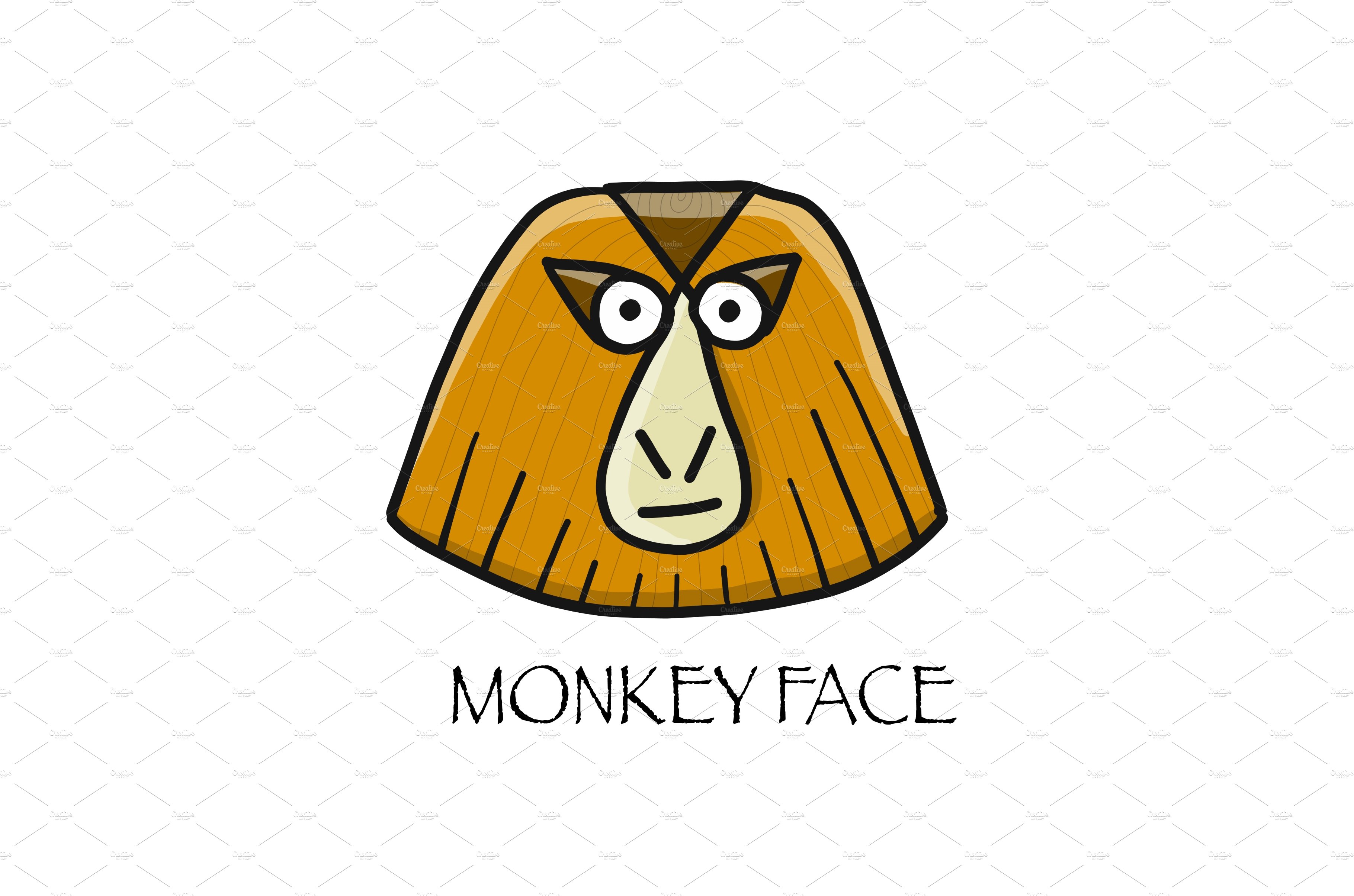 Funny monkey face. Sketch for your cover image.