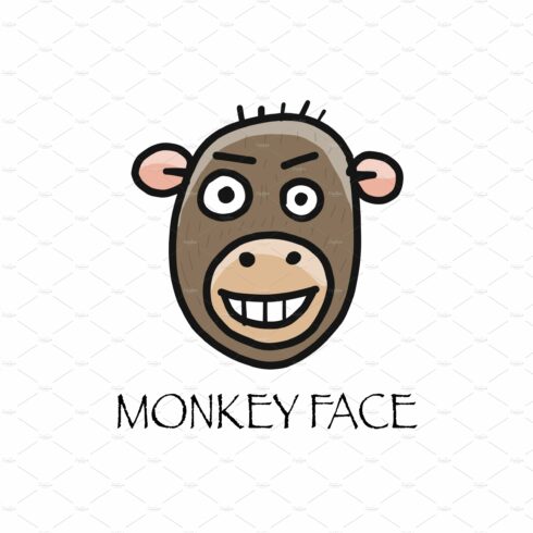 Funny monkey face. Sketch for your cover image.