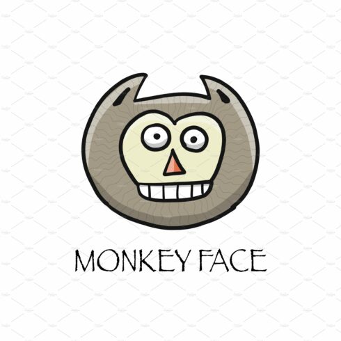 Funny monkey face. Sketch for your cover image.